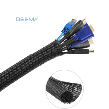 DEEM Cable Management braided Black PET Braided cable organizer sleeve